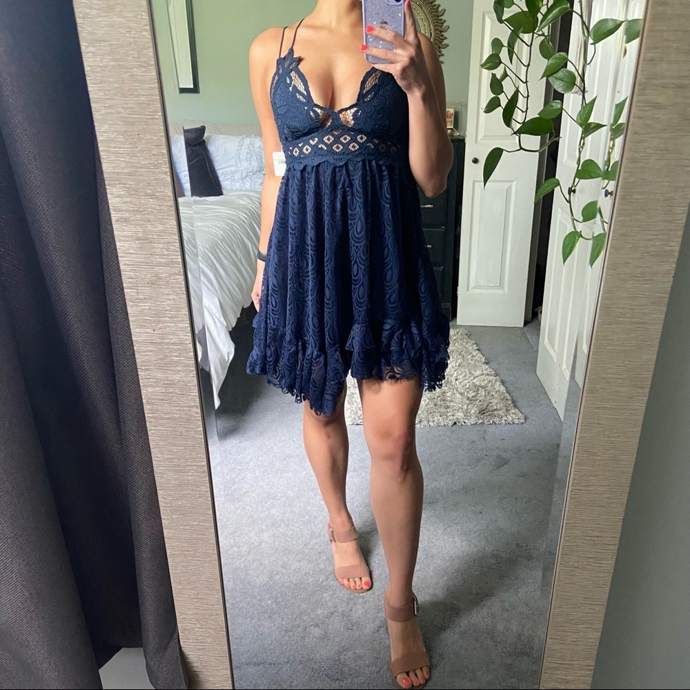 Free People Arella Dress in Navy